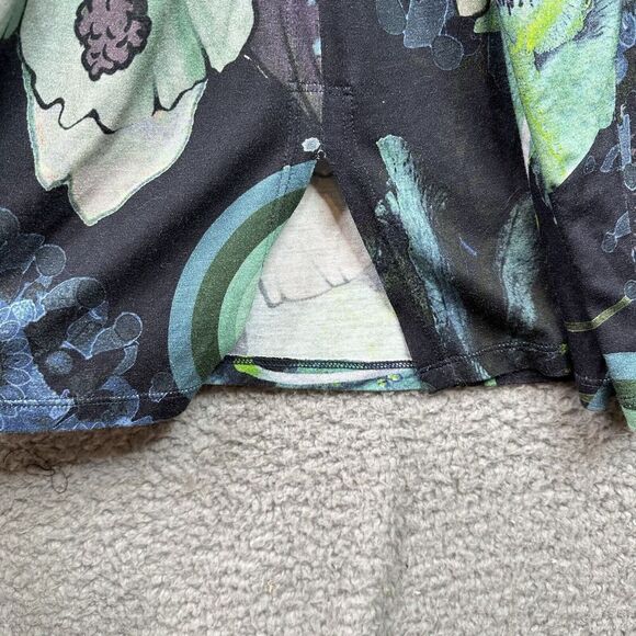 Desigual Womens Dress Size Large Blue Floral Sleeveless Drape Neck Style 40V2148 - Picture 6 of 15